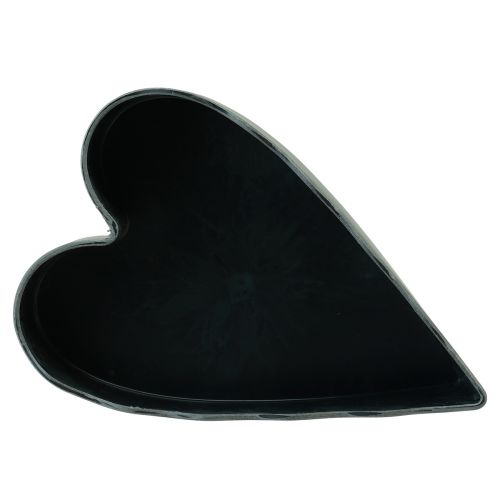 daiktų Dekoratyvinis širdies dubuo plastikinis antracitas 21×14,5×5,5 cm