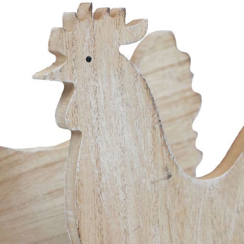 daiktų Dekoratyvinė vištienos stalo puošmena Velykinė medinė puošmena vintažinė 19cm 2 rinkinys