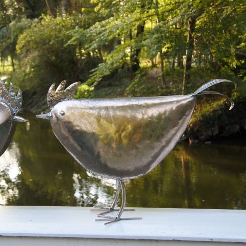 daiktų Deco Chicken Metal Deco Metal Bird Metallic Rosé 51×16×36cm