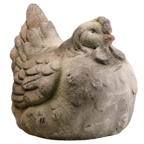 Floristik24 Deco vištienos didelė pilka keraminė vintažinė pavasarinė dekoracija 30cm