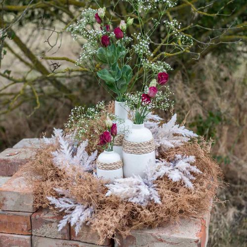 Deco vainikas dirbtinis pampų žolės kremas, rudas durų vainikas Ø60cm