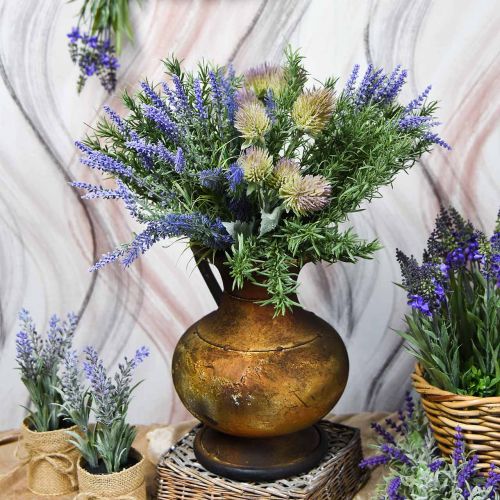Floristik24 Deco ąsotis senovinės išvaizdos vaza vintažinė metalinė sodo puošmena H26cm