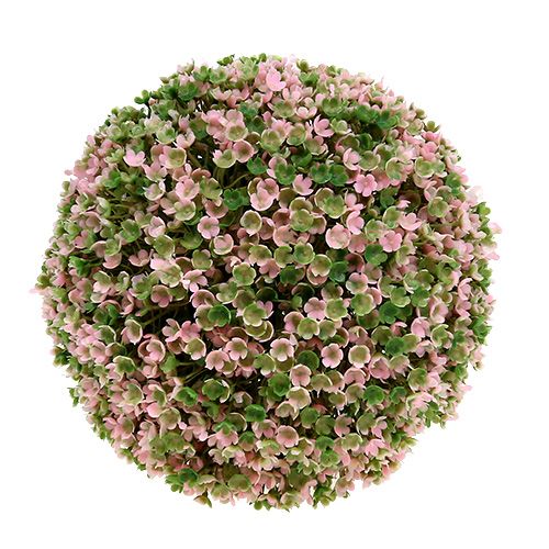 Floristik24 Dekoratyvinis rutulys rožinis žalias dirbtinių gėlių rutulys Ø18cm 1 vnt