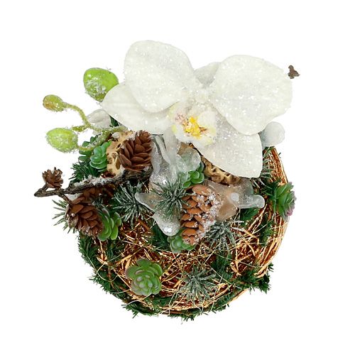 Dekoratyvinis rutulys tamsiai rudas Ø15cm | Floristik24.lt