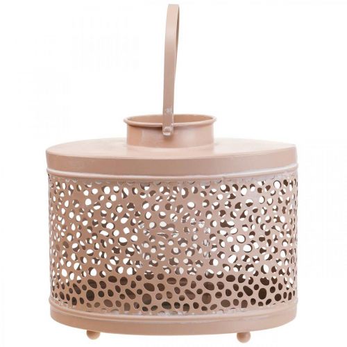 daiktų Dekoratyvinis žibintas ovalus rožinis žibinto stalo apdaila metalas 27×16×23cm