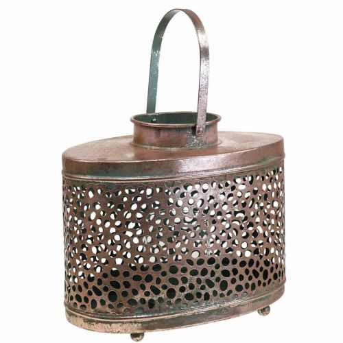 Deco žibintuvėlis ovalus stalo dekoravimas metalinis 27×16×23cm
