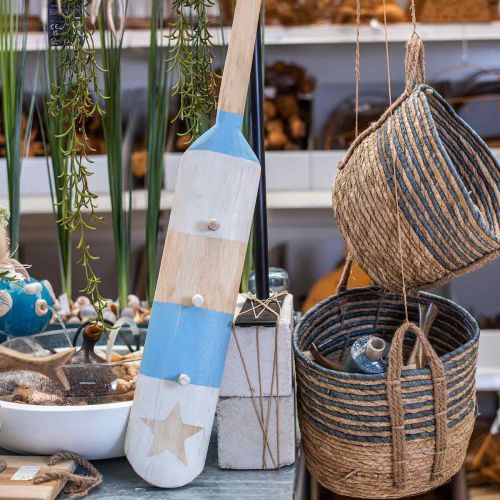 Floristik24 Deco irklentinė spinta jūrinė apdaila medžio sienų apdaila šviesiai mėlyna 1m