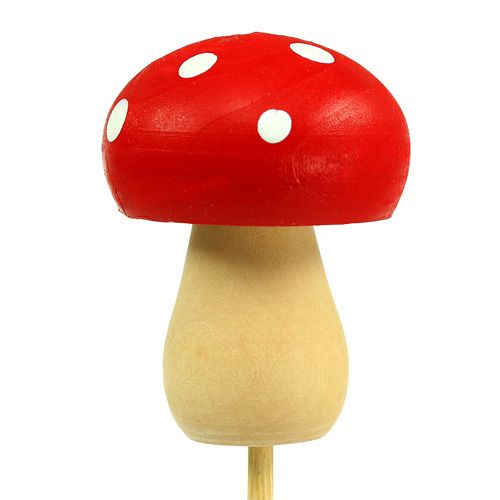 Floristik24 Dekoratyvinis grybų rupūžės kamštelis raudonas 3,5cm L30cm 12vnt