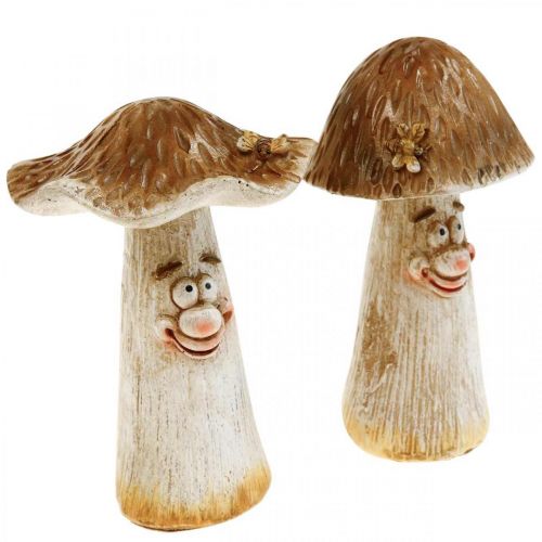 daiktų Dekoratyviniai grybai rudens puošmena juokingi grybukai Ø7/9cm H13cm 2vnt