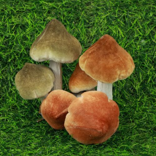 daiktų Dekoratyviniai grybai su segtuku rudenine puošmena pulko asorti 9cm 3vnt