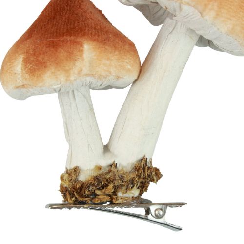 daiktų Dekoratyviniai grybai su segtuku rudenine puošmena pulko asorti 9cm 3vnt