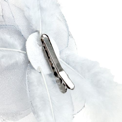 Floristik24 Dekoratyvinė rožė ant segtuko Ø10cm sidabrinė 2vnt