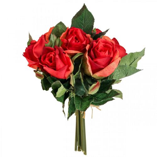 Floristik24 Deco rožių puokštė dirbtinės gėlės rožės raudonos H30cm 8vnt