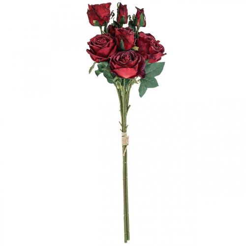Floristik24 Dekoratyvinės Rožės Raudonos Dirbtinės Rožės Šilkinės Gėlės 50cm 3 vnt