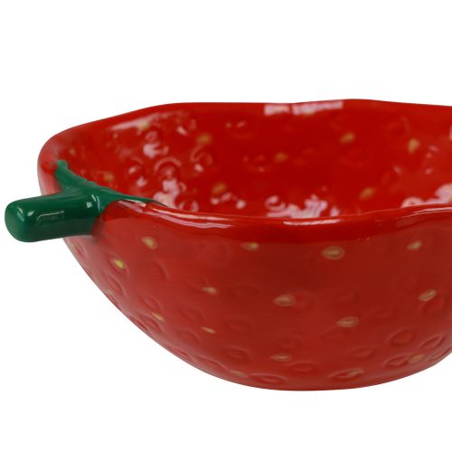 Floristik24 Dekoratyvinis dubuo braškinis keramikinis dubuo raudonas 12,5×15,5cm 2vnt