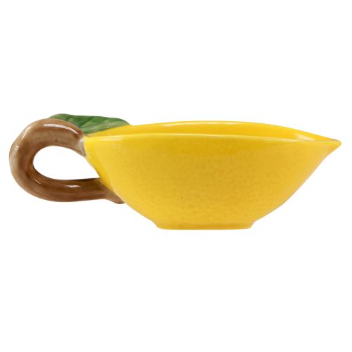 daiktų Dekoratyvinis citrininis dubuo keraminis citrininis dubuo geltonas 17×8cm