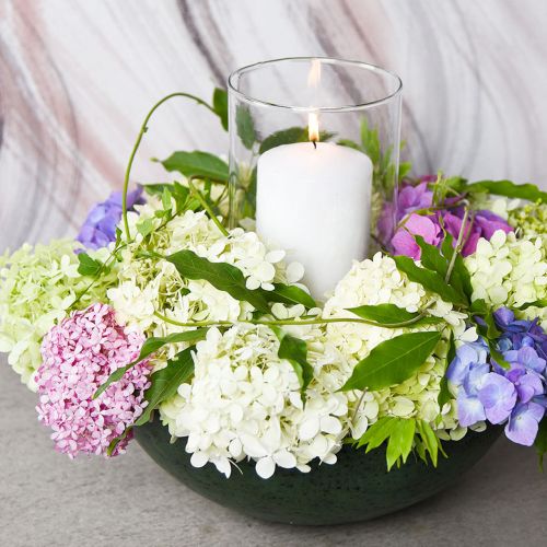 Floristik24 Deco dubuo didelis metalinis žalias vintažinis stalo dekoravimas Ø42cm