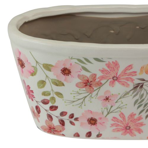 Floristik24 Dekoratyvinis dubuo su anemonais keramikinis dubuo ovalus 27/23cm rinkinys po 2 vnt