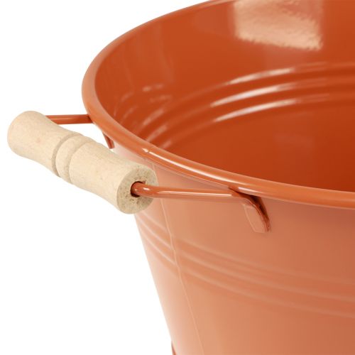 daiktų Dekoratyvinis dubuo su rankenomis metalinis oranžinės rudos spalvos Ø29cm H14,5cm