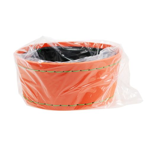 Floristik24 Dekoratyvinis dubuo oranžinis Ø20cm H9cm, 1vnt