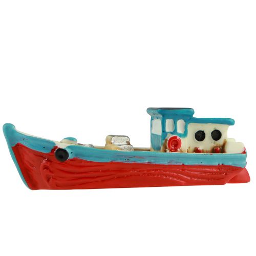 daiktų Dekoratyvinė valtis mėlyna raudona jūrinė stalo dekoracija 5cm 8vnt