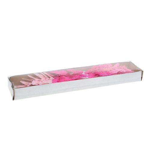 Floristik24 Deco butterfly rožinė-rožinė rūšis. 6cm 24vnt
