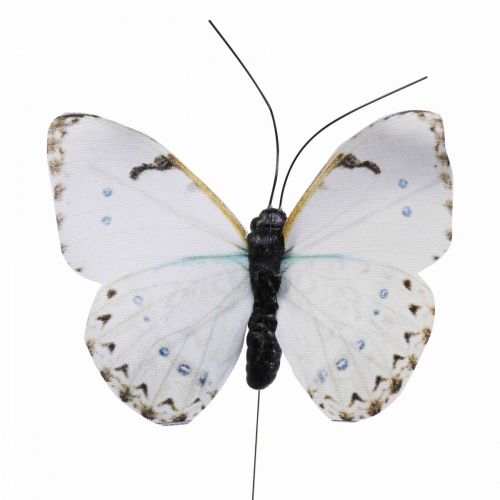 Floristik24 Deko drugelis ant vielos spalvinga spyruoklinė dekoracija 8cm 12vnt
