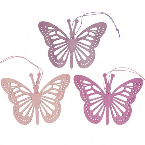 daiktų Deco butterflies deco kabykla violetinė/rožinė/rožinė 12cm 12vnt