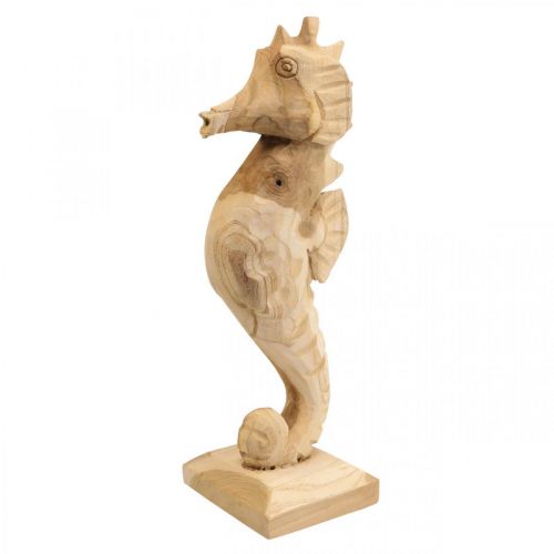 daiktų Dekoratyvinė jūrų arkliuko mediena didelė, jūrinė apdaila H38cm