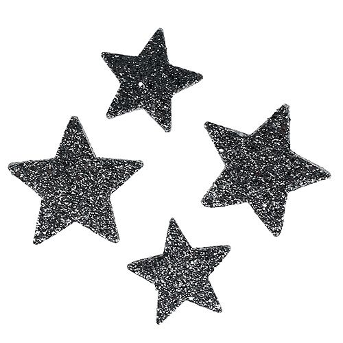 Dekoratyvinės žvaigždutės sklaidymui 4-5cm juodos 40vnt