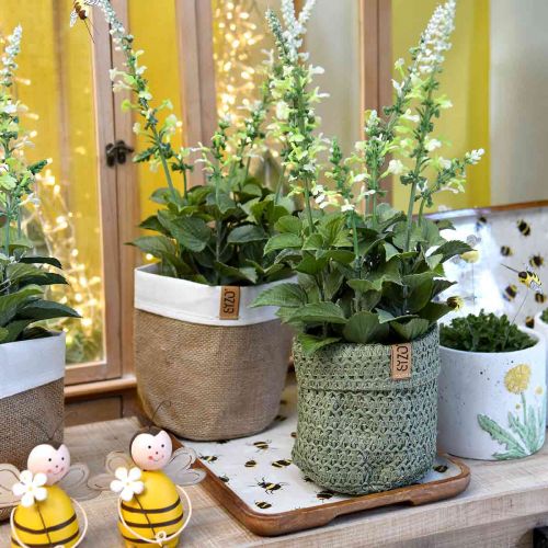 Floristik24 Deco padėklas medinis kvadratinis bičių vasaros dekoravimo padėklas 35×23,5×2cm