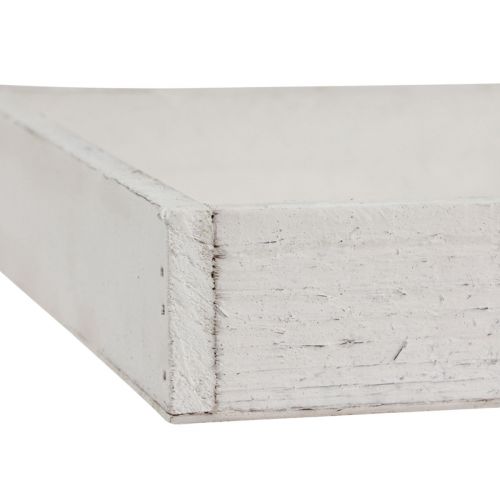 Floristik24 Dekoratyvinis padėklas kvadratinis medinis padėklas baltas 20×20×3,5 cm