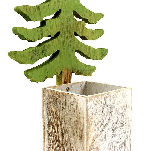 Floristik24 Dekoratyvinė eglė su mediniu indu H49cm