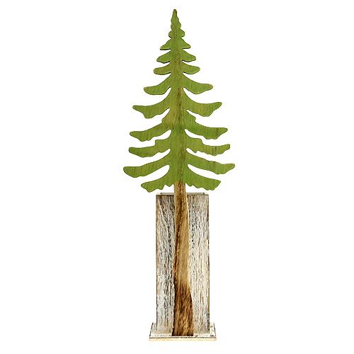 Floristik24 Dekoratyvinė eglė su mediniu indu H49cm