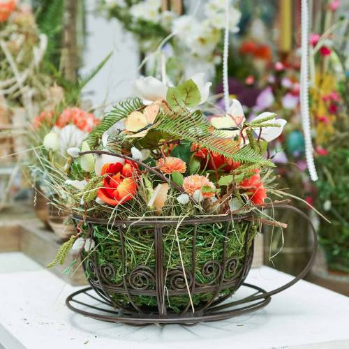 Floristik24 Dekoratyvinis puodelis tamsiai rudas Ø23cm H13,8cm