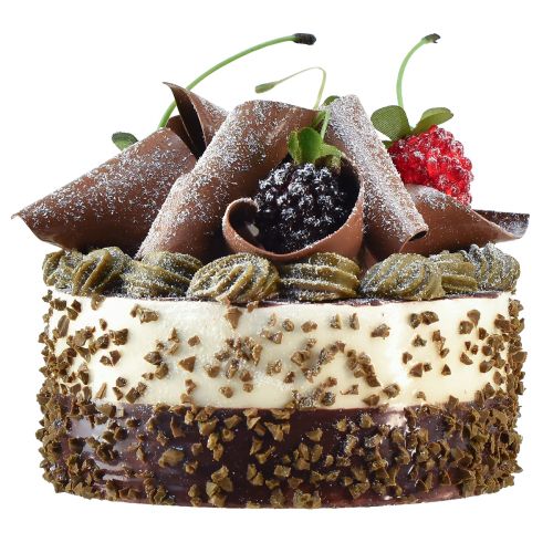Floristik24 Dekoratyvinis tortas šokoladinis dirbtinis tortas manekenas Ø10cm
