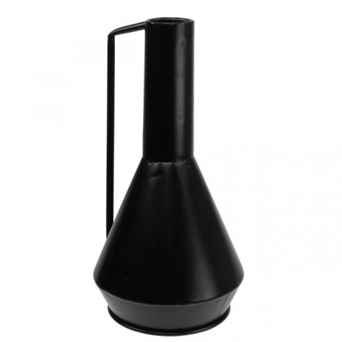 Floristik24 Dekoratyvinė vaza metalinis dekoratyvinis ąsotis juodas 19,5cm H38,5cm