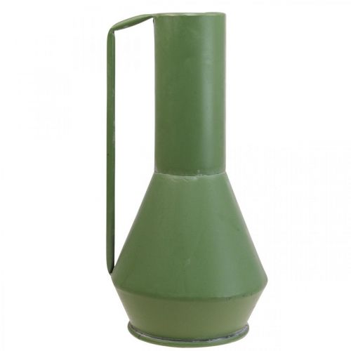 daiktų Dekoratyvinė vaza metalinė žalia rankena dekoratyvinis ąsotis 14cm H28,5cm