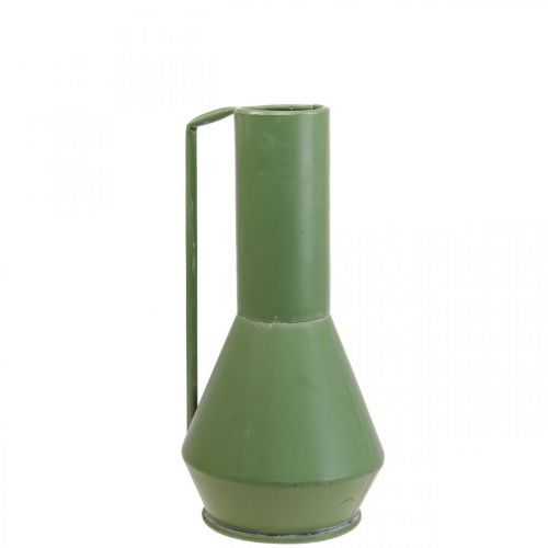 daiktų Dekoratyvinė vaza metalinė žalia rankena dekoratyvinis ąsotis 14cm H28,5cm