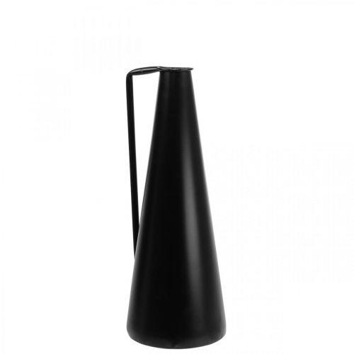 daiktų Dekoratyvinė vaza metalinė juoda dekoratyvinis ąsotis kūginis 15x14,5x38cm