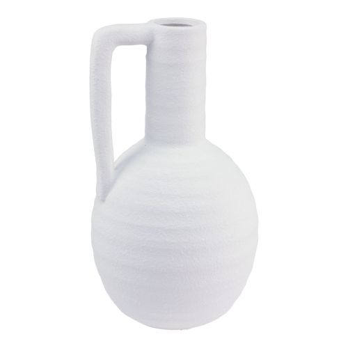 daiktų Dekoratyvinė vaza balta gėlių vaza su rankena keraminė H26cm