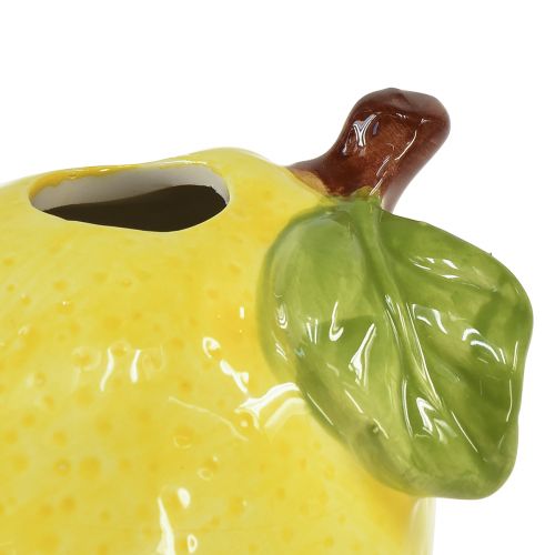 Floristik24 Dekoratyvinė vaza citrininė keramika ovali geltona 11cm×9,5cm×10,5cm