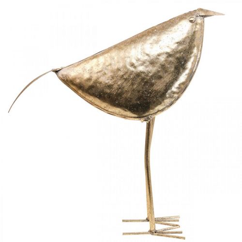 Floristik24 Deco paukštis Deco figūrėlė paukštis auksinė metalo puošmena 41×13×42cm