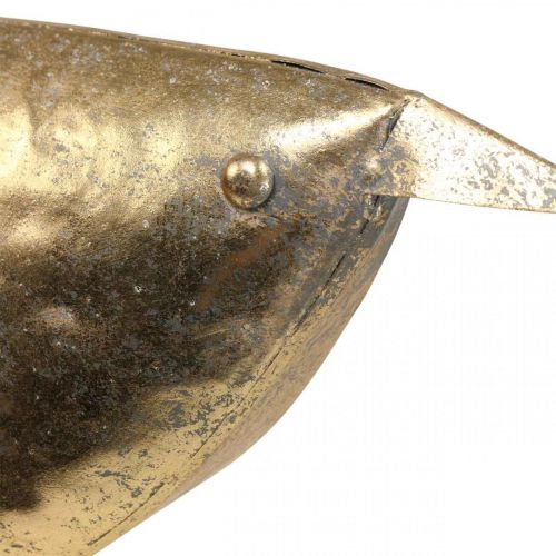 Deco paukštis Deco figūrėlė paukštis auksinė metalo puošmena 46×16×39cm