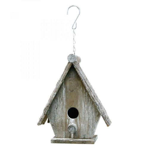 Floristik24 Dekoratyvinis paukščių namelis pakabinimui Birdhouse Deco Grey H22cm