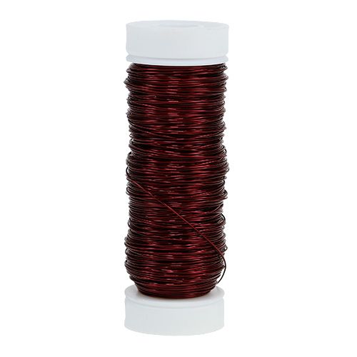 Floristik24 Dekoratyvinė emalio viela Ø0,30mm 30g/50m Bordo