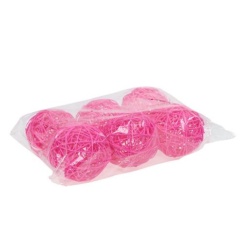 Floristik24 Dekoball Pink 10cm 6vnt