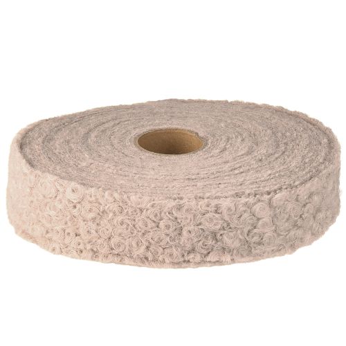daiktų Dekoratyvinė juostelė senovinės rožinės spalvos plati dovanų juostelė, vilnos imitacijos, 40 mm, 8 m