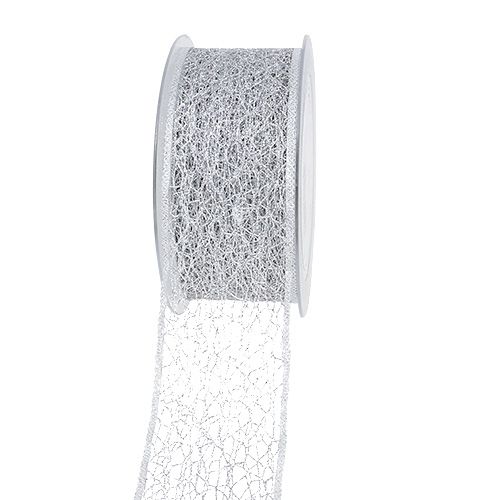 daiktų Deco juostelės tinklelio juostelė sidabrinė 50mm 20m