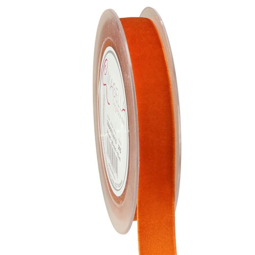 Floristik24 Dekoratyvinė aksominė juostelė tamsiai oranžinė 20 mm 10 m